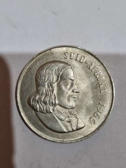 SA Republic Silver R1 coin 1966 Suid Afrika (80% and 15g)
