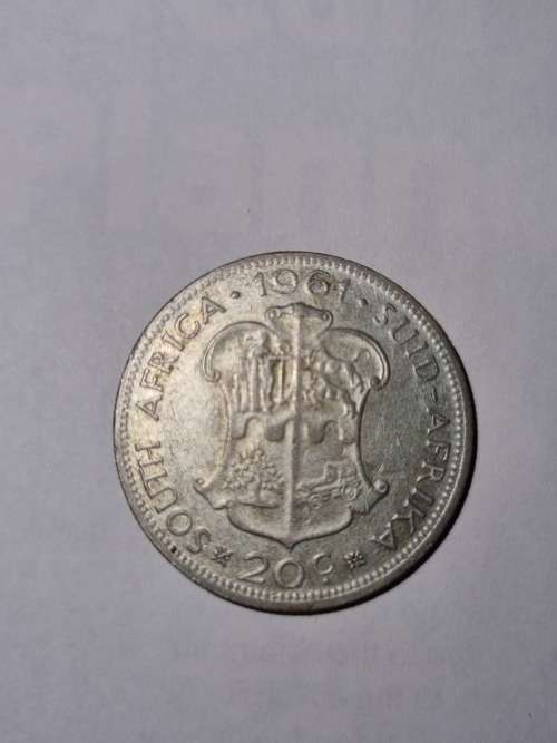 SA Republic Silver 20c coin 1961 (50% and 11.31g) - very good condition