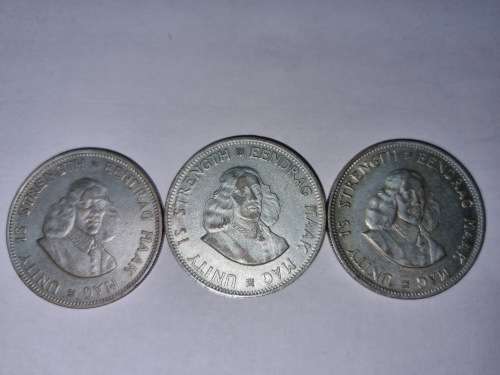 SA Republic set of Silver 20c coins 1962, 1963 and 1964 (50% and 11.31g each) - very good condition