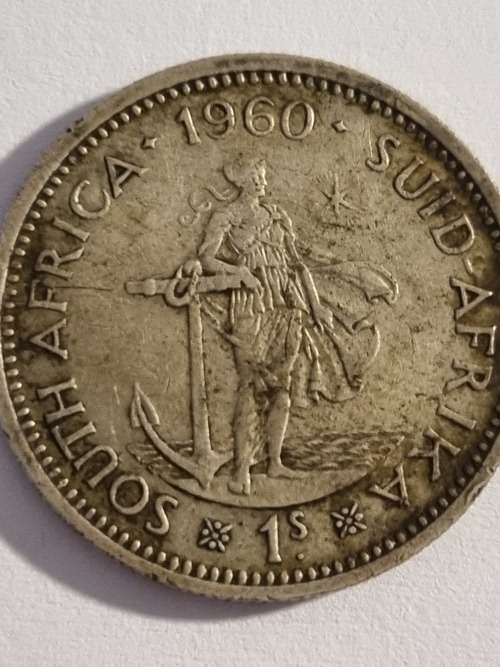 SA Union Silver 1 Shilling coin 1960 (50% and 5.66g) good condition