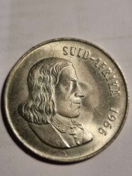 SA Republic Silver R1 coin 1966 Suid Afrika (80% and 15g) very good condition