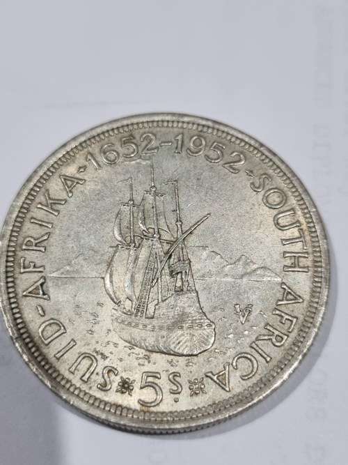 SA Union Silver 5 shillings coin 1952 (50% and 28.27g) very good condition