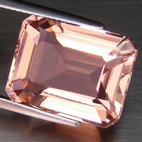13.8 ct emerald cut pink morganite gemstone