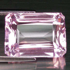 15.7 ct emerald cut pink kunzite gemstone