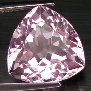 10.3 carat Trillion cut pink kunzite gemstone