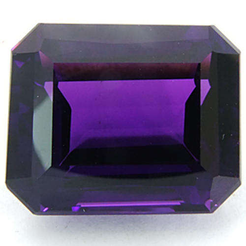 28.8 ct Intense purple emerald cut amethyst gemstone