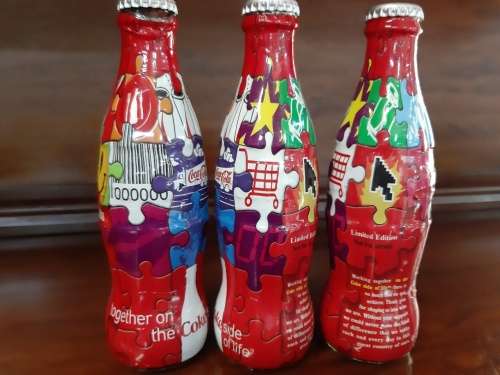 3 Coca-Cola sealed bottles Jig Saw Puzzle Detail Limited Edition not for resale