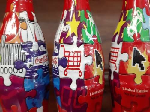 3 Coca-Cola sealed bottles Jig Saw Puzzle Detail Limited Edition not for resale