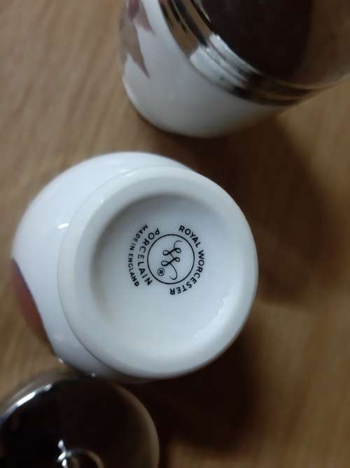 Boxed pair Royal Worcester Egg Coddlers