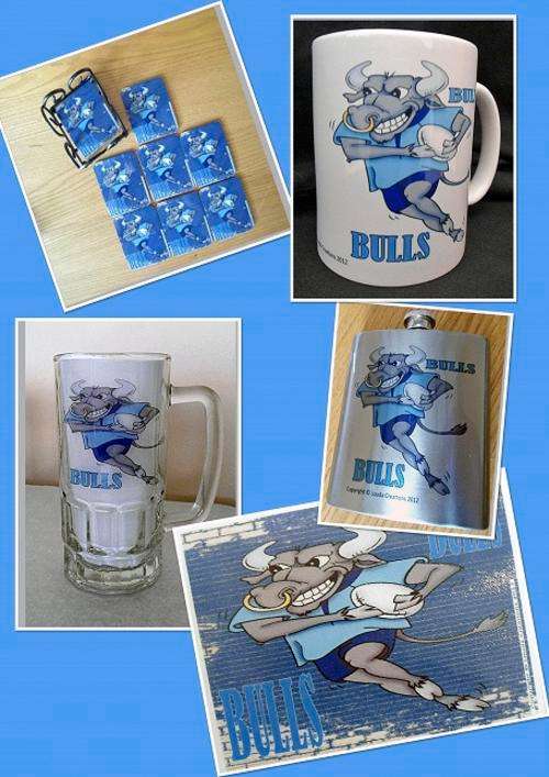 STUNNING BULLS RUGBY SUPPORTER UNIQUE GIFT SET SPECIAL OFFERING