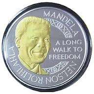 2010 NELSON MANDELA 1 KG SILVER ROBBEN ISLAND MEDALLION WITH ''SIGNITURE''@@@CRAZY R1 START