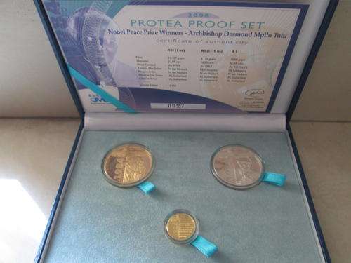 2006 DESMOND TUTU 3 COIN PROTEA PROOF SET
