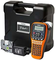 Brother P-Touch E100VP (Handheld 2 line Printer,6-12mm Tape) Includes Case +9Volt Adapter