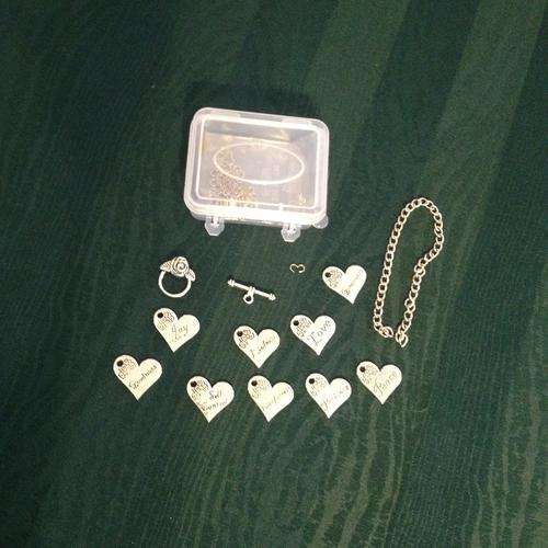 9 Piece Fruit of the Spirit - Hearts Charm Kit - create your own bracelet