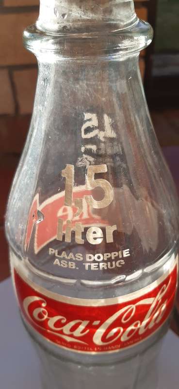 Vintage Collectible 1.5 litre Coke/Coca-Cola Glass Bottle English / Afrikaans