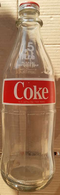 Vintage Collectible 1.5 litre Coke/Coca-Cola Glass Bottle English / Afrikaans