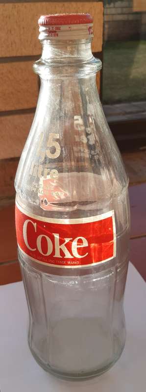 Vintage Collectible 1.5 litre Coke/Coca-Cola Glass Bottle English / Afrikaans