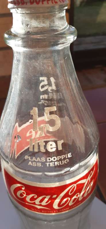 Vintage Collectible 1.5 litre Coke/Coca-Cola Glass Bottle English / Afrikaans