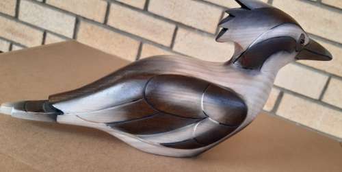 Collectable PIED KINGFISHER BIRD (Hand Carved and Hand Painted)