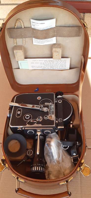 Vintage Bolex Paillard Movie Camera with Pan- Cinor Lens in a case
