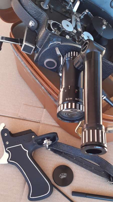 Vintage Bolex Paillard Movie Camera with Pan- Cinor Lens in a case