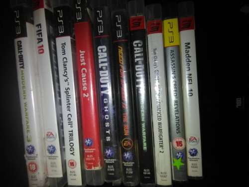 PS3 SLIM 250GB+ 10 GAMES ( NO BOX)