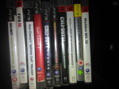 PS3 SLIM 250GB+ 10 GAMES ( NO BOX)
