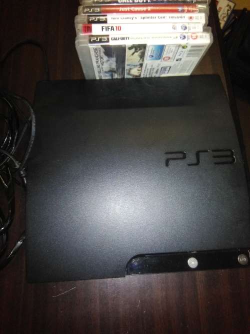 PS3 SLIM 250GB+ 10 GAMES ( NO BOX)