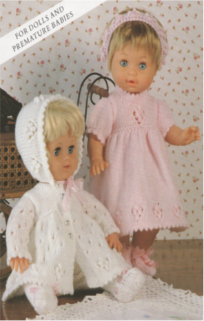 Knitting Doll White & Pink Outfit for Dolly