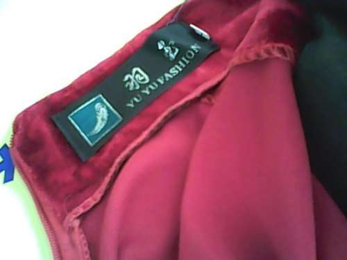 RED VELVET ORIENTAL DRESS WITH BEAD WORK