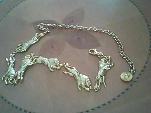 VINTAGE DECORATIVE GOLD LION CHAIN CLIP BELT - LIKE NEW  - ONE SIZE