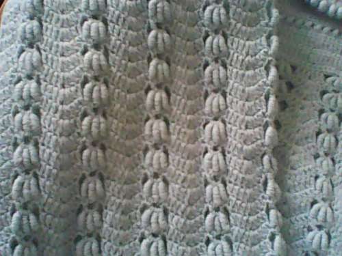 BLUE CROCHET NIGHT BED JACKET SIZ - S - AS NEW