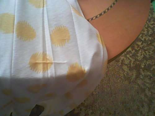 VINTAGE LADIES YELLOW & WHITE POLKA DOT TWO PIECE - SIZE 18