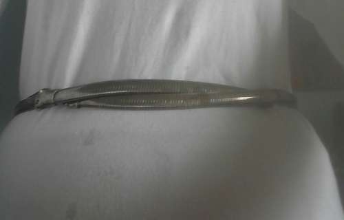 VINTAGE LADIES SIZE MEDIUM SERPENT STRETCH BELT IN SILVER COLOUR