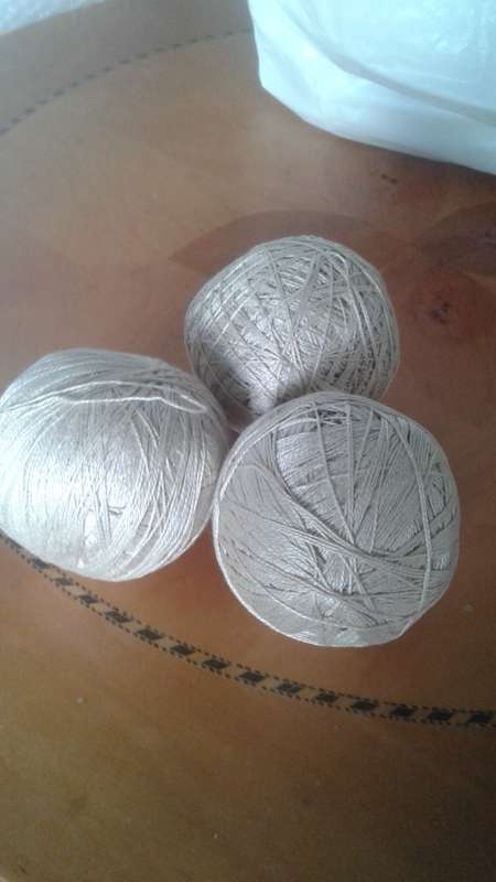VINTAGE CROCHET YARN FROM DISMANTLED PROJECTS 3 WOUND BY HAND BALLS.