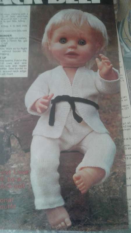 VINTAGE DOLL KNITTING: FIRST LOVE DOLL BLACK BELT PUB 1984
