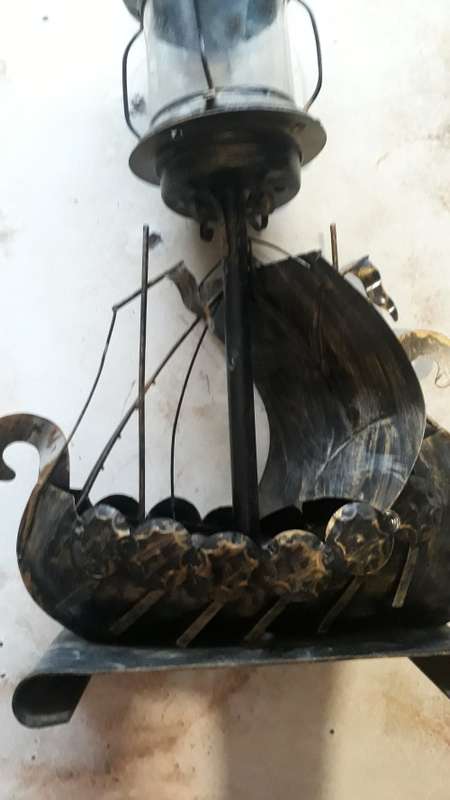 ANTIQUES AND COLLECTABLES: VICKING DISPLAY SHIP WITH A SCREW OFF TOP TO PUT A CANDLE IN