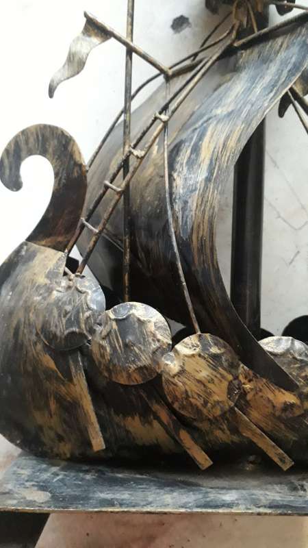ANTIQUES AND COLLECTABLES: VICKING DISPLAY SHIP WITH A SCREW OFF TOP TO PUT A CANDLE IN