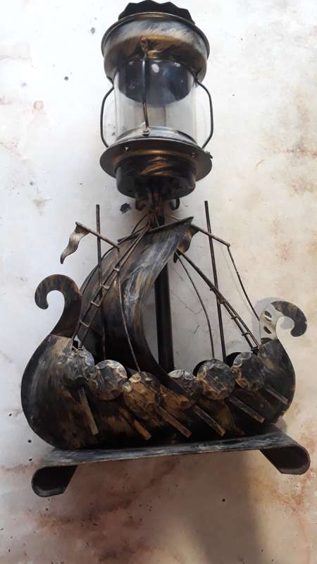 ANTIQUES AND COLLECTABLES: VICKING DISPLAY SHIP WITH A SCREW OFF TOP TO PUT A CANDLE IN