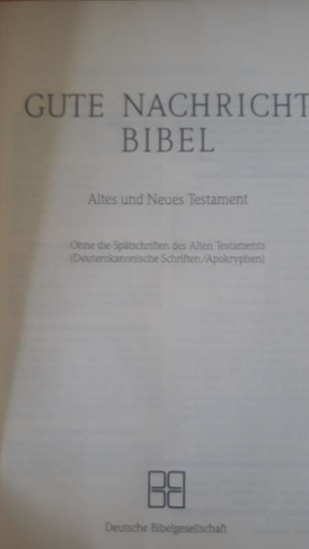 BOOK NON FICTION: GUTE NACHRICHT BIBEL DEUTSCHE BIBELGESELLSCHAFT - HARDBAND