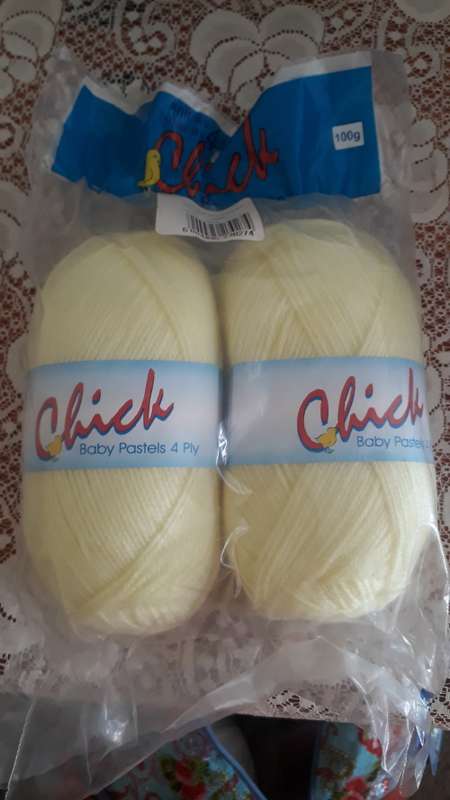 Knitting Yarn: Chick Lemon Baby Pastels 4 Ply Wool 2 x 50g