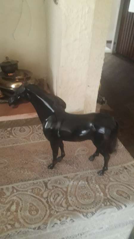 Vintage Toy Large Horse Black and Brown - Pre-Loved