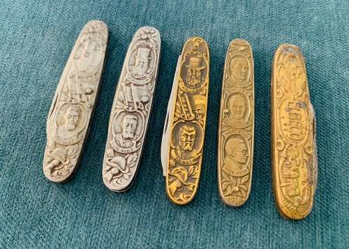 5x Very Collectable Paul Kruger Eendrag knives and more