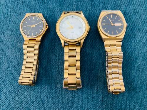 3x Vintage Gents Gold Plated Classic Watches! including A La Montre!