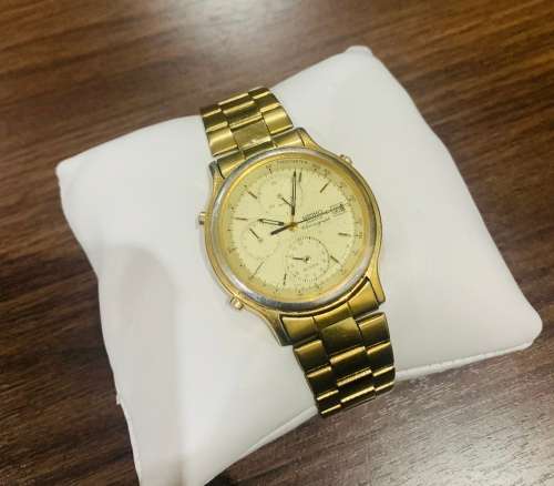 Stunning Vintage Gents Gold Plated Seiko Chronograph Watch!