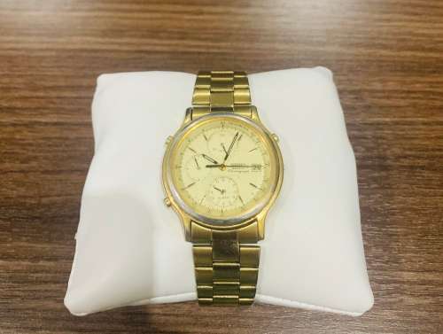 Stunning Vintage Gents Gold Plated Seiko Chronograph Watch!