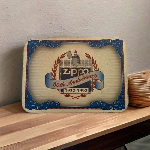 Zippo 60th anniversary Lighter(1932-1992)Never Used Original Case(Very Rare)
