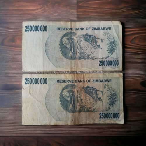 Rare collectors Zimbabwe 2008 Two hundred and fifty million Dollars Bearer Cheques