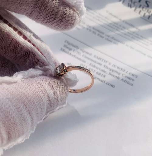 Retail R98350.00 New One 9ct Rose Gold Ring Set With One Brilliant Cut diamond in the setting 0.70ct