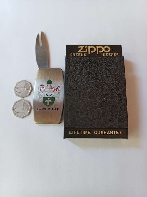 Collectors Zippo Greens Keeper & Jbelo Honda lighter both with original cases